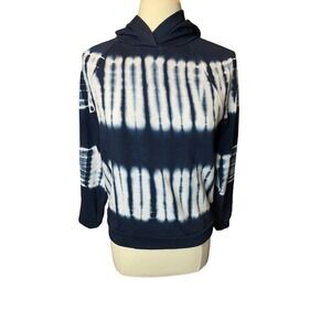 Madewell Navy & White Cotton Retro Tie-Dye Hoodie Women’s Size Small
